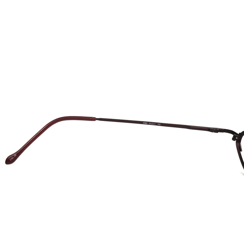 ogi Eyeglasses Frames 2068 COL. 59 Burgundy Red Geometric Wire Rim 43-21-140